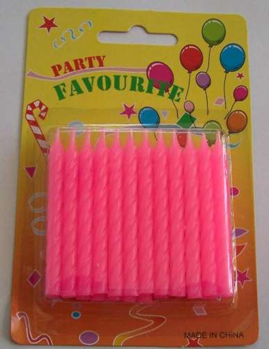 Pink Twist Candles - 24 pack - Click Image to Close